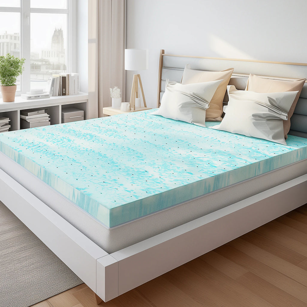 (All Sizes) 2–3 Inch Memory Foam Mattress Topper — Gel Infused Cooling Comfort, Soft Breathable Fabric - LuxeHome Furniture