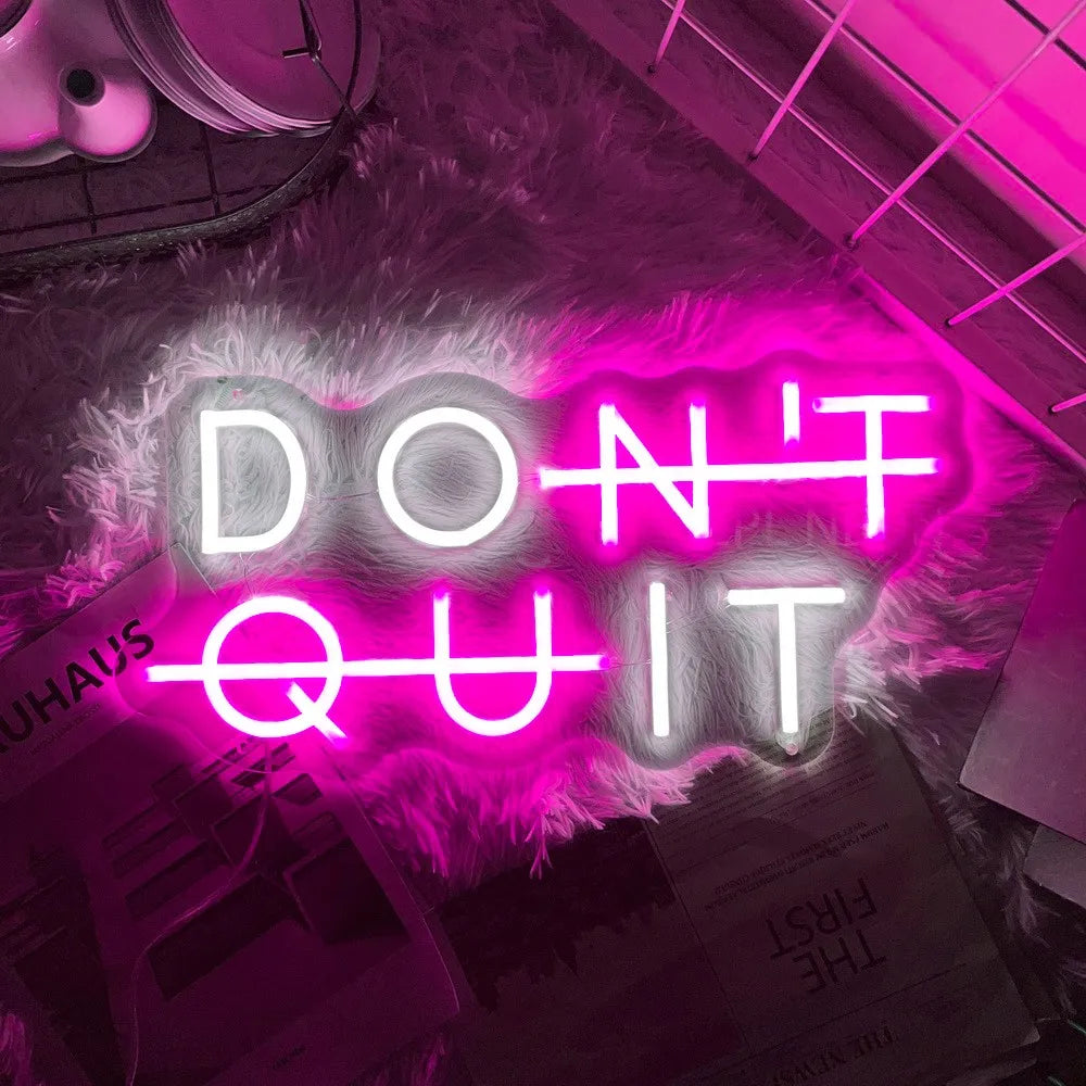 'DON'T QUIT,  – LED Wall Art for Game Rooms, Bedrooms, Gyms, Classrooms, and More" - LuxeHome Furniture