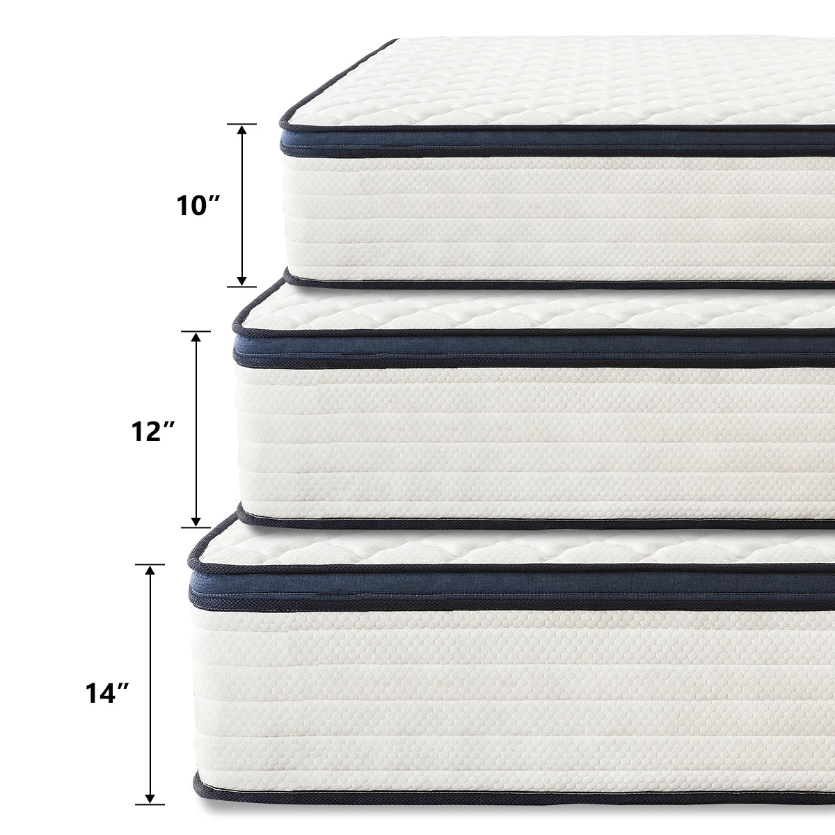 (Queen/Full/Twin) Gel Memory Foam Hybrid Mattress — Medium-Firm, Pressure Relief & Motion Isolation - LuxeHome Furniture