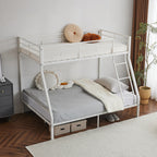 Twin‑over‑Full Metal Bunk Bed — Heavy‑Duty, Full Guardrail & Ladder, Under‑Bed Storage - LuxeHome Furniture